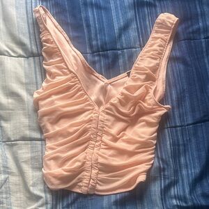 Forever 21 Peach Ruched Top
